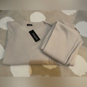 Two piece knitted sweater set (top and bottom)